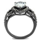 TK2655 - IP Light Black  (IP Gun) Stainless Steel Ring with AAA Grade CZ  in Clear-2