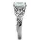 TK2657 - High polished (no plating) Stainless Steel Ring with AAA Grade CZ  in Clear-3