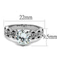 TK2658 - High polished (no plating) Stainless Steel Ring with AAA Grade CZ  in Clear-1