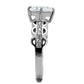 TK2658 - High polished (no plating) Stainless Steel Ring with AAA Grade CZ  in Clear-3