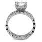 TK2659 - High polished (no plating) Stainless Steel Ring with AAA Grade CZ  in Clear-2