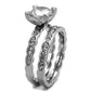 TK2659 - High polished (no plating) Stainless Steel Ring with AAA Grade CZ  in Clear-3