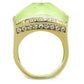 TK2661 - IP Gold(Ion Plating) Stainless Steel Ring with Synthetic Synthetic Stone in Apple Green color-2