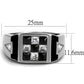 TK2663 - High polished (no plating) Stainless Steel Ring with AAA Grade CZ  in Jet-1