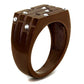 TK2664 - IP Coffee light Stainless Steel Ring with Top Grade Crystal  in Clear-3