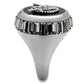 TK2666 - High polished (no plating) Stainless Steel Ring with Top Grade Crystal  in Jet-3