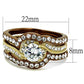 TK2669 - IP Gold & IP Light Brown (IP Light coffee) Stainless Steel Ring with AAA Grade CZ  in Clear-1