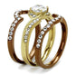 TK2669 - IP Gold & IP Light Brown (IP Light coffee) Stainless Steel Ring with AAA Grade CZ  in Clear-3