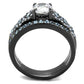TK2671 - IP Light Black  (IP Gun) Stainless Steel Ring with AAA Grade CZ  in Clear-2