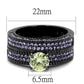 TK2672 - IP Light Black  (IP Gun) Stainless Steel Ring with AAA Grade CZ  in Apple Green color-1