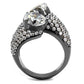 TK2674 - IP Light Black  (IP Gun) Stainless Steel Ring with AAA Grade CZ  in Clear-2