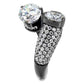 TK2674 - IP Light Black  (IP Gun) Stainless Steel Ring with AAA Grade CZ  in Clear-3