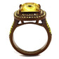 TK2677 - IP Coffee light Stainless Steel Ring with AAA Grade CZ  in Topaz-2