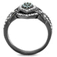 TK2679 - IP Light Black  (IP Gun) Stainless Steel Ring with Top Grade Crystal  in Multi Color-2