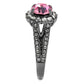 TK2680 - IP Light Black  (IP Gun) Stainless Steel Ring with Top Grade Crystal  in Light Rose-3