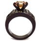 TK2681 - IP Dark Brown (IP coffee) Stainless Steel Ring with AAA Grade CZ  in Champagne-2