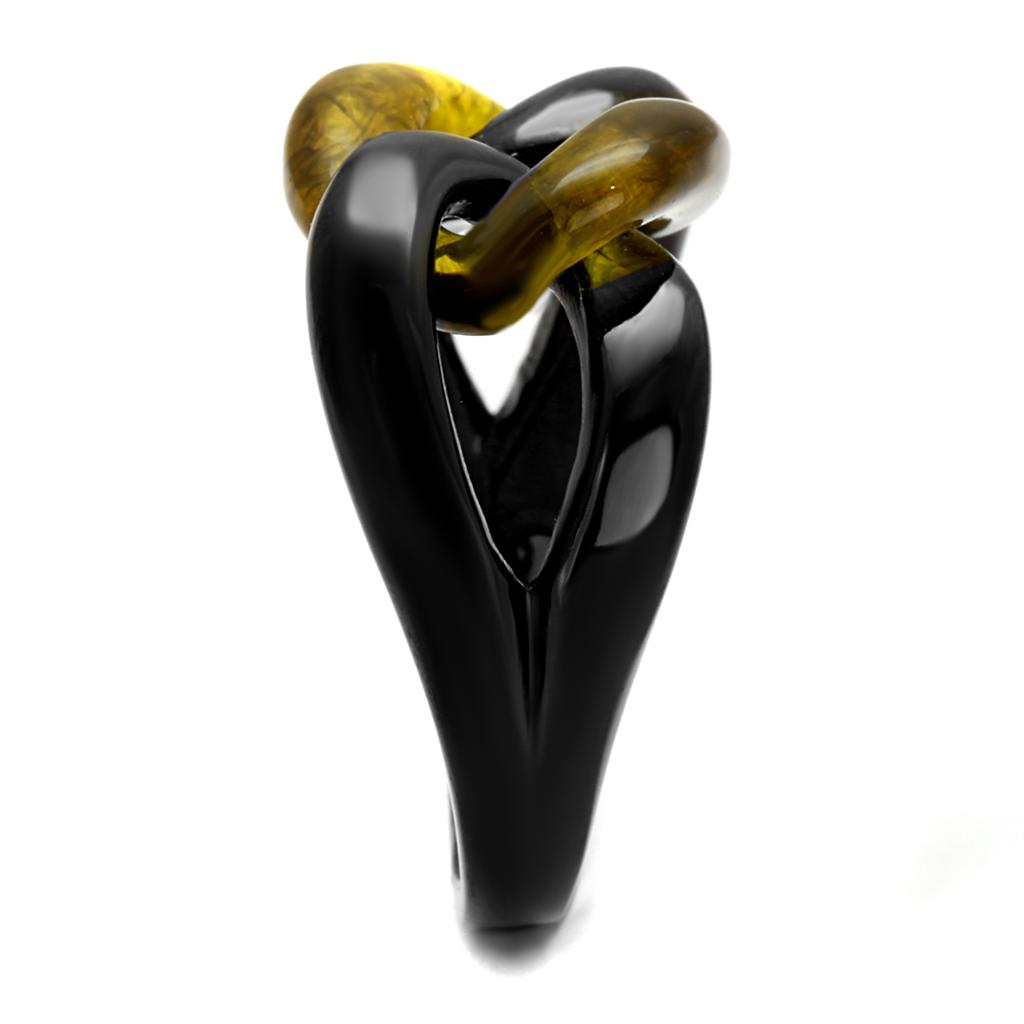 TK2682 - IP Black(Ion Plating) Stainless Steel Ring with Synthetic Synthetic Stone in Topaz-3