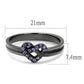 TK2685 - IP Light Black  (IP Gun) Stainless Steel Ring with Top Grade Crystal  in Light Amethyst-1