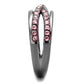 TK2688 - IP Light Black  (IP Gun) Stainless Steel Ring with Top Grade Crystal  in Light Peach-3