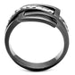 TK2690 - IP Light Black  (IP Gun) Stainless Steel Ring with AAA Grade CZ  in Clear-2