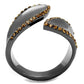 TK2692 - IP Light Black  (IP Gun) Stainless Steel Ring with Top Grade Crystal  in Smoked Quartz-2
