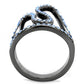 TK2695 - IP Light Black  (IP Gun) Stainless Steel Ring with Top Grade Crystal  in Aquamarine-2
