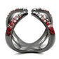 TK2696 - IP Light Black  (IP Gun) Stainless Steel Ring with Top Grade Crystal  in Multi Color-2