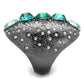 TK2698 - IP Light Black  (IP Gun) Stainless Steel Ring with Top Grade Crystal  in Multi Color-3