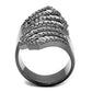 TK2699 - IP Light Black  (IP Gun) Stainless Steel Ring with AAA Grade CZ  in Clear-2