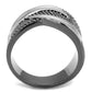 TK2700 - Two Tone IP Light Black (IP Gun) Stainless Steel Ring with No Stone-2