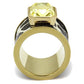 TK2701 - IP Gold(Ion Plating) Stainless Steel Ring with Top Grade Crystal  in Citrine Yellow-2