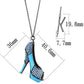 TK2704 - IP Light Black  (IP Gun) Stainless Steel Chain Pendant with Top Grade Crystal  in Aquamarine-1