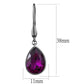 TK2705 - IP Light Black  (IP Gun) Stainless Steel Earrings with Top Grade Crystal  in Fuchsia-1