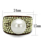 TK2715 - IP Coffee light Stainless Steel Ring with Synthetic Pearl in White-1