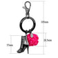 TK2718 - IP Light Black  (IP Gun) Stainless Steel Key Ring with Synthetic Synthetic Stone in Rose-1