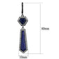 TK2723 - IP Light Black  (IP Gun) Stainless Steel Earrings with Precious Stone Lapis in Montana-1