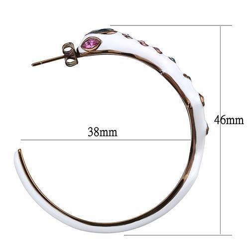 TK2729 - IP Coffee light Stainless Steel Earrings with Top Grade Crystal  in Multi Color-1