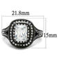 TK2731 - IP Light Black  (IP Gun) Stainless Steel Ring with AAA Grade CZ  in Clear-1