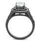 TK2731 - IP Light Black  (IP Gun) Stainless Steel Ring with AAA Grade CZ  in Clear-2
