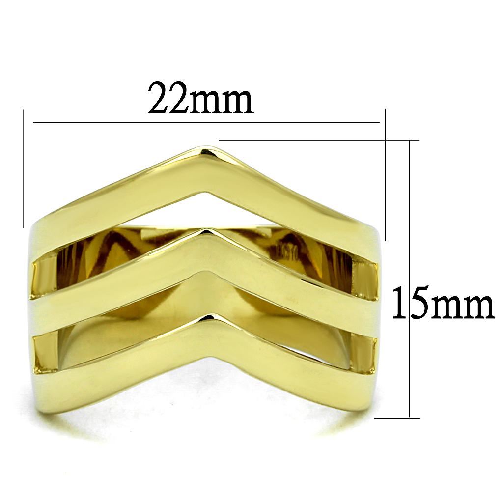 TK2733 - IP Gold(Ion Plating) Stainless Steel Ring with No Stone-1