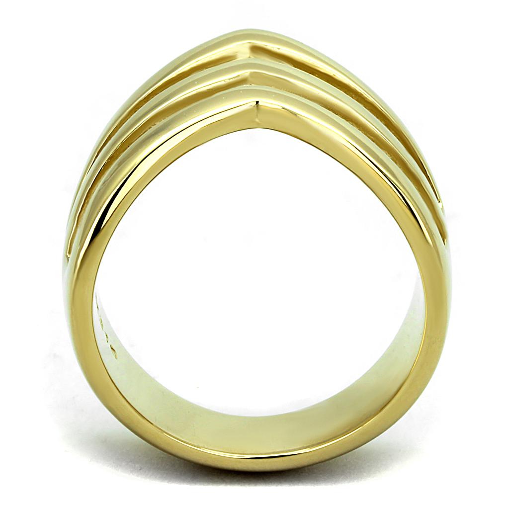 TK2733 - IP Gold(Ion Plating) Stainless Steel Ring with No Stone-2