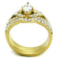 TK2743 - IP Gold(Ion Plating) Stainless Steel Ring with AAA Grade CZ  in Clear-2
