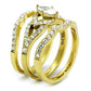 TK2743 - IP Gold(Ion Plating) Stainless Steel Ring with AAA Grade CZ  in Clear-3