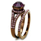 TK2745 - IP Coffee light Stainless Steel Ring with Top Grade Crystal  in Amethyst-3