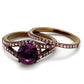 TK2745 - IP Coffee light Stainless Steel Ring with Top Grade Crystal  in Amethyst-4