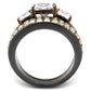 TK2747 - IP Light Black & IP Light coffee Stainless Steel Ring with AAA Grade CZ  in Clear-2