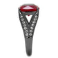 TK2760 - IP Light Black  (IP Gun) Stainless Steel Ring with Synthetic Corundum in Ruby-3