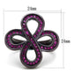 TK2763 - IP Dark Brown (IP coffee) Stainless Steel Ring with Top Grade Crystal  in Fuchsia-1
