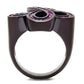 TK2763 - IP Dark Brown (IP coffee) Stainless Steel Ring with Top Grade Crystal  in Fuchsia-2