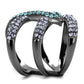 TK2766 - IP Light Black  (IP Gun) Stainless Steel Ring with Top Grade Crystal  in Multi Color-3